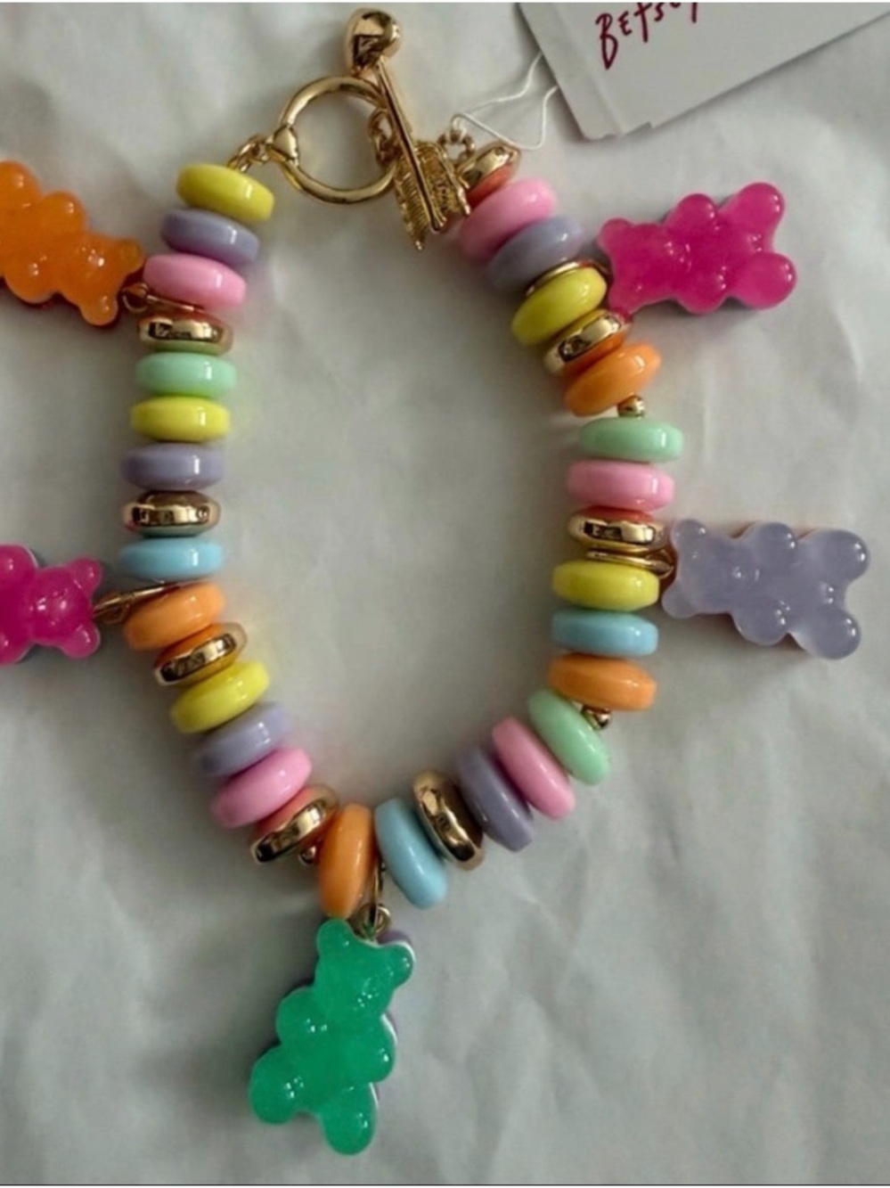 Betsey Johnson Pastel Gummy Bear Charm Bracelet - Multicolor - Picture 2 of 5